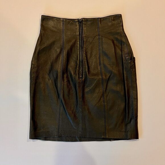 Vintage Giorgio Saint Angel Leather Pencil Skirt 6 Dinkie Tang‎ High Waisted 80s - Picture 8 of 13